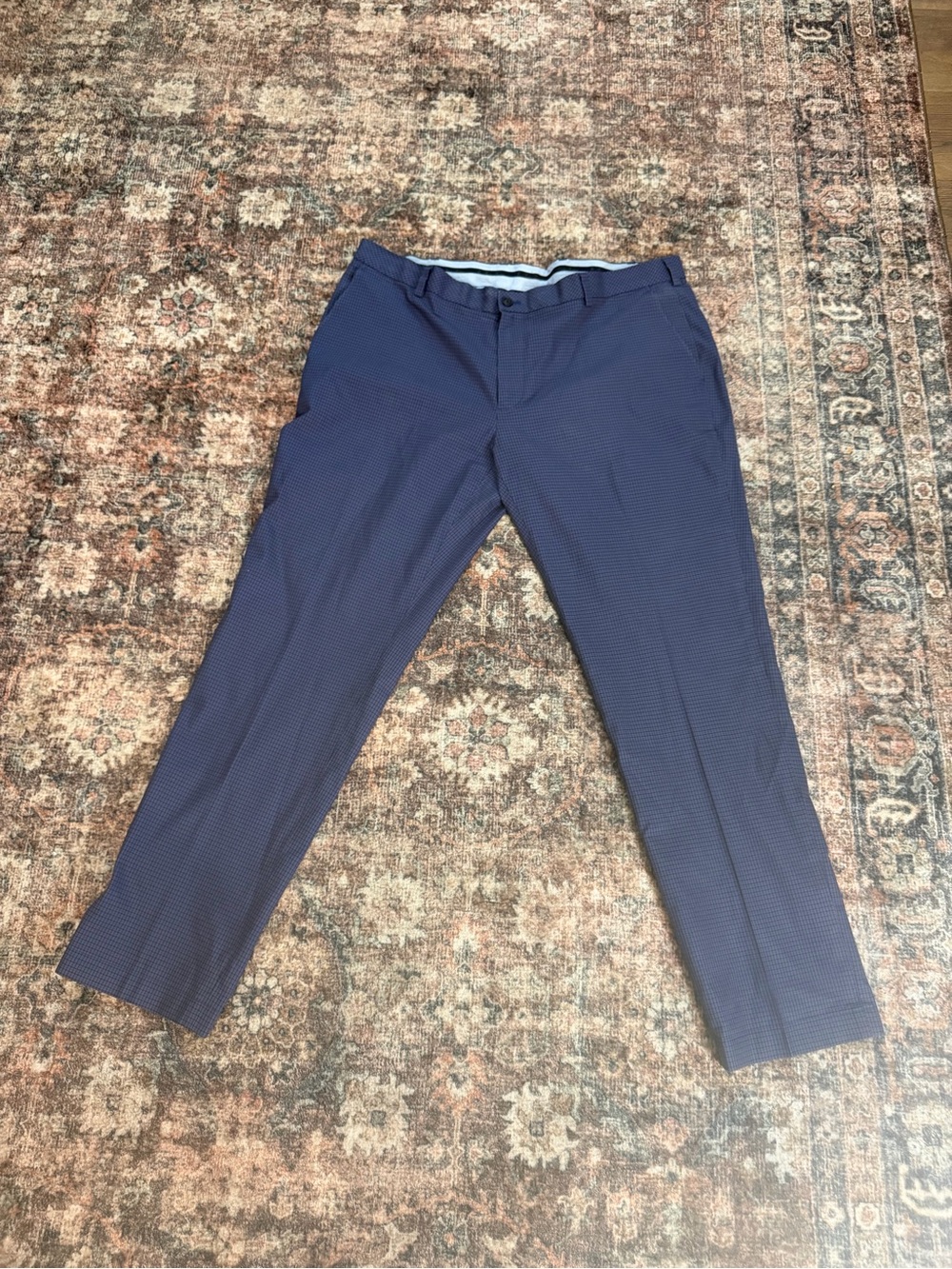 Brooks Brothers Navy Micro-Check Dress Pants